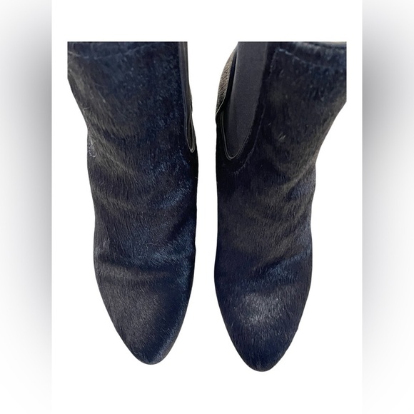 Aquatalia Black Calf Hair & Patent Ankle Boots Size 8 - Picture 11 of 16